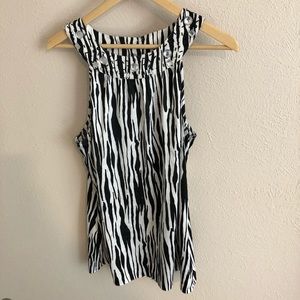 NY and CO jewel zebra print top